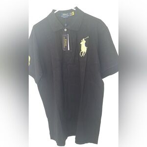 Polo by Ralph Lauren Black and Gold Men's Polo Shirt
